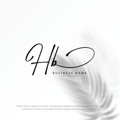 HB initial signature handwriting logo with monogram template logo