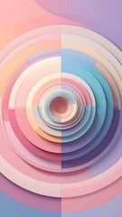Obraz premium Abstract layered circles in pastel colors