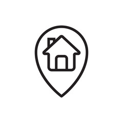Residential Location Map Pin Outline Icon