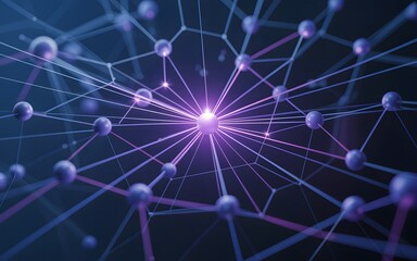 An abstract, vibrant image of interconnected nodes and lines representing a network or system, with a central glowing point of light