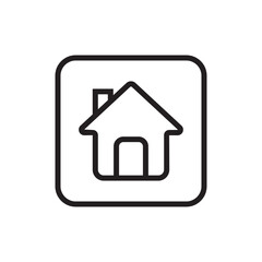 Obraz premium House Home Inside Rounded Square Interface Symbol