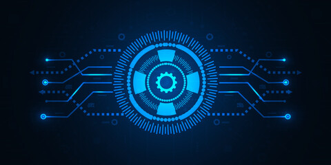 Geometric background and high tech circuit board connection system