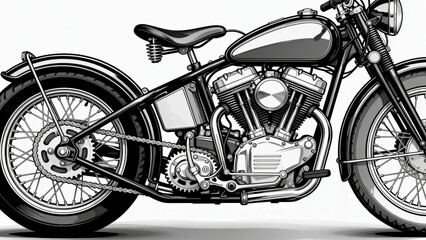 Fototapeta premium Classic motorcycle illustration