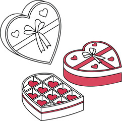 heart shaped gift box with hearts