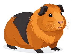 Cartoon guinea pig, orange and black