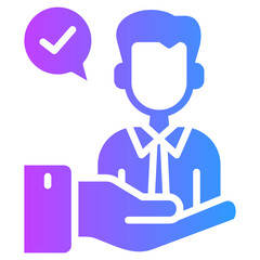 Ethical Leadership glyph gradient icon