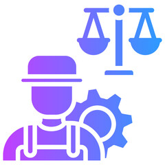 Fair Labor glyph gradient icon