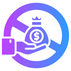Anti Corruption Policy glyph gradient icon