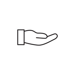 Outline Hand Holding Giving Receiving Care Icon