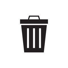 Solid Glyph Trash Can Garbage Rubbish Waste Disposal Icon