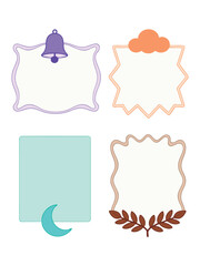 Minimalist Decorative Frames with Nature and Icon Accents Set