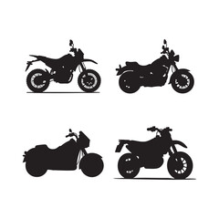Obraz premium Silhouette of motorcycle vector icon isolated on white background