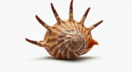 Detailed macro photograph of a unique spiky seashell.