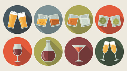 Illustration beer wine cocktail drink alcohol beverage glass cheers celebration party liquor bar pub 100 silhouette