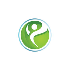 A vector illustration of a green leaf symbol within a circle, perfect for an eco friendly logo design for a nature business concept on the web
