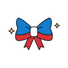 Patriotic american bow tie vector illustration red white blue celebration festive design