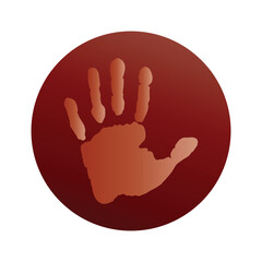 Obraz premium Handprint in a Circle Human Touch and Connection, Artistic Expression