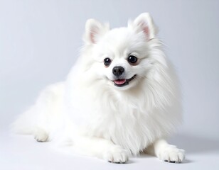 White Pomeranian, studio shot