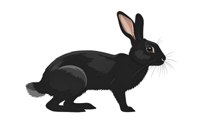 Side view of a black rabbit