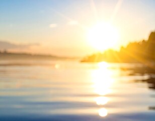 Blurry sunrise over water (1)