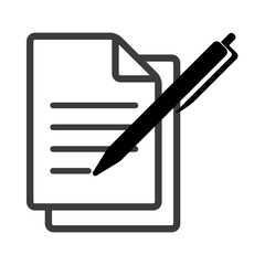 Pen and paper icon representing writing and documentation