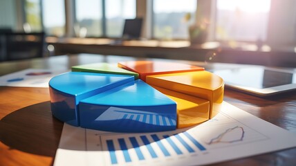 Colorful Pie Chart Model on Business Reports