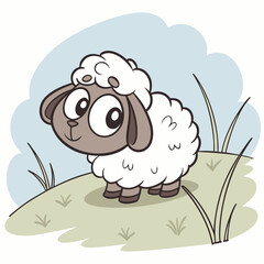 Vector art of cute sheep