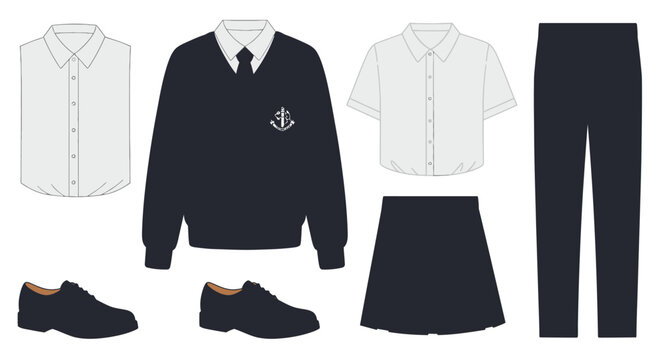 School uniform illustration classic attire for education and academia