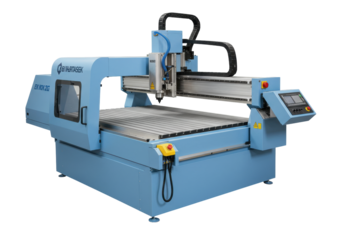 Isolated CNC milling machine for industrial manufacturing, metalwork, and woodworking tasks