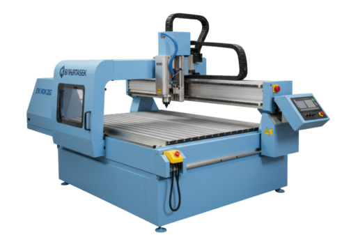 Isolated CNC milling machine for industrial manufacturing, metalwork, and woodworking tasks