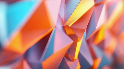 Abstract geometric crystal surface reflecting vibrant light - Powered by Adobe