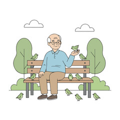 International Day for Older Persons. Vektor, ilustration