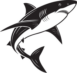 Simple Shark Silhouette Isolated Design