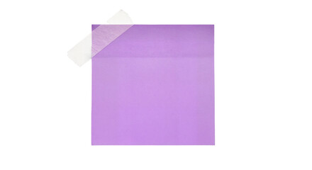 Sticky note reminder. Post it note paper. purple sheets for notes isolated with clipping path on background.