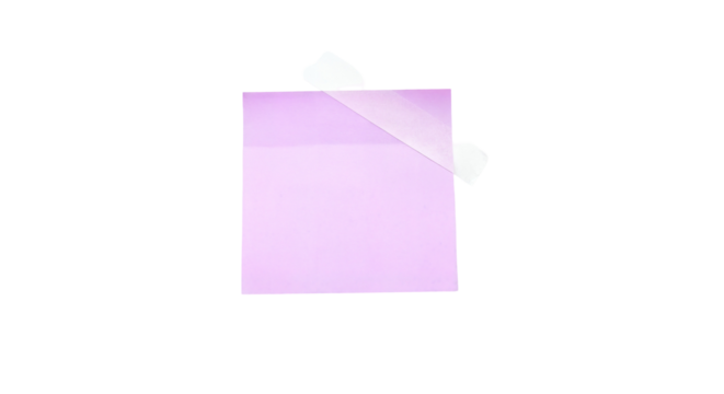 Sticky note reminder. Post it note paper. purple sheets for notes isolated with clipping path on background.