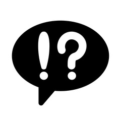 Exclamation and Question Mark Speech Bubble Icon Vector