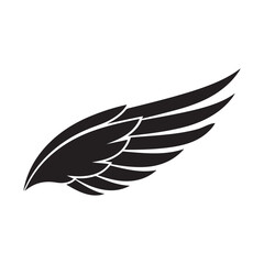 Fototapeta premium Elegant black wing soars gracefully on a transparent background, ready for design