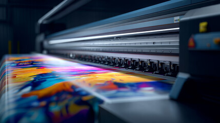 Naklejka premium Large Format Inkjet Printer With Vivid Colors