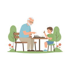 International Day for Older Persons. Vektor, ilustration