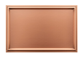 Fototapeta premium Isolated elegant rose gold metal plate texture with a classic rim design, blank surface