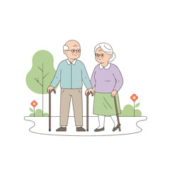 International Day for Older Persons. Vektor, ilustration