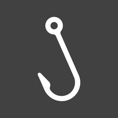 Minimal isolated thick fishing hook.