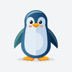 Obraz premium Charming cartoon penguin illustration with a friendly expression, vibrant design