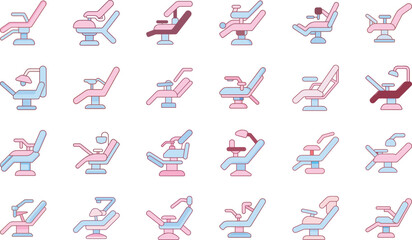 Hospital Equipment, Doctor Tools, Nurse Supplies, Medical Technology Devices, Stethoscope, Syringe, Mask, Tooth, Medicine Bottle, First Aid Kit, and Healthcare Vector Illustration on White Background