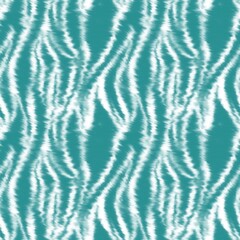 Teal and White Abstract Wavy Seamless Pattern