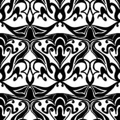 Black and White Ornamental Seamless Pattern