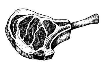 Veal vector engraving style illustration