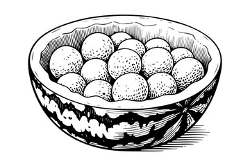 Watermelon vector engraving style illustration