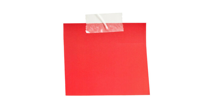 Sticky note reminder. Post it note paper. red sheets for notes isolated with clipping path on background.