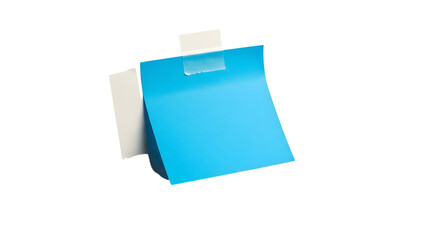 Sticky note reminder. Post it note paper. blue sheets for notes isolated with clipping path on...